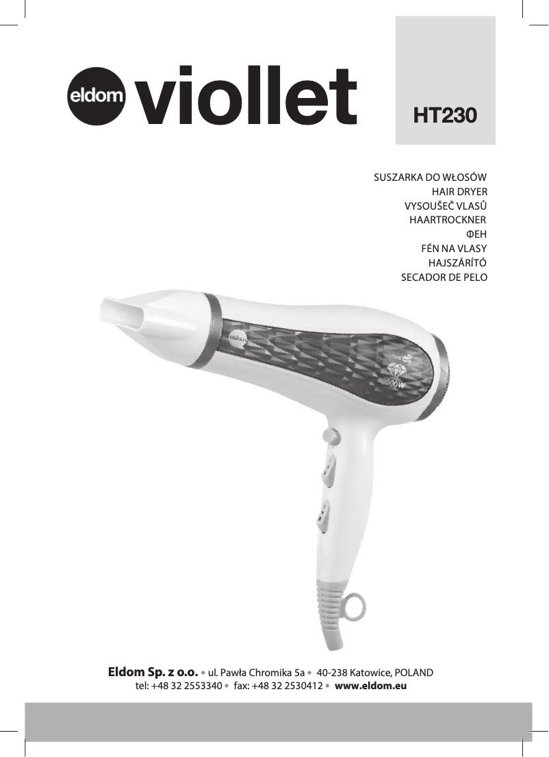 Página 1 del manual Manual de usuario Eldom Viollet HT230