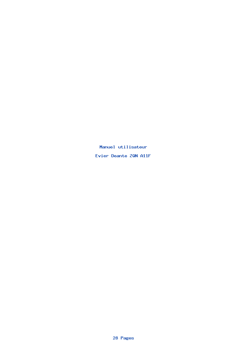 Page 1 de la notice Manuel utilisateur Deante ZQN A11F