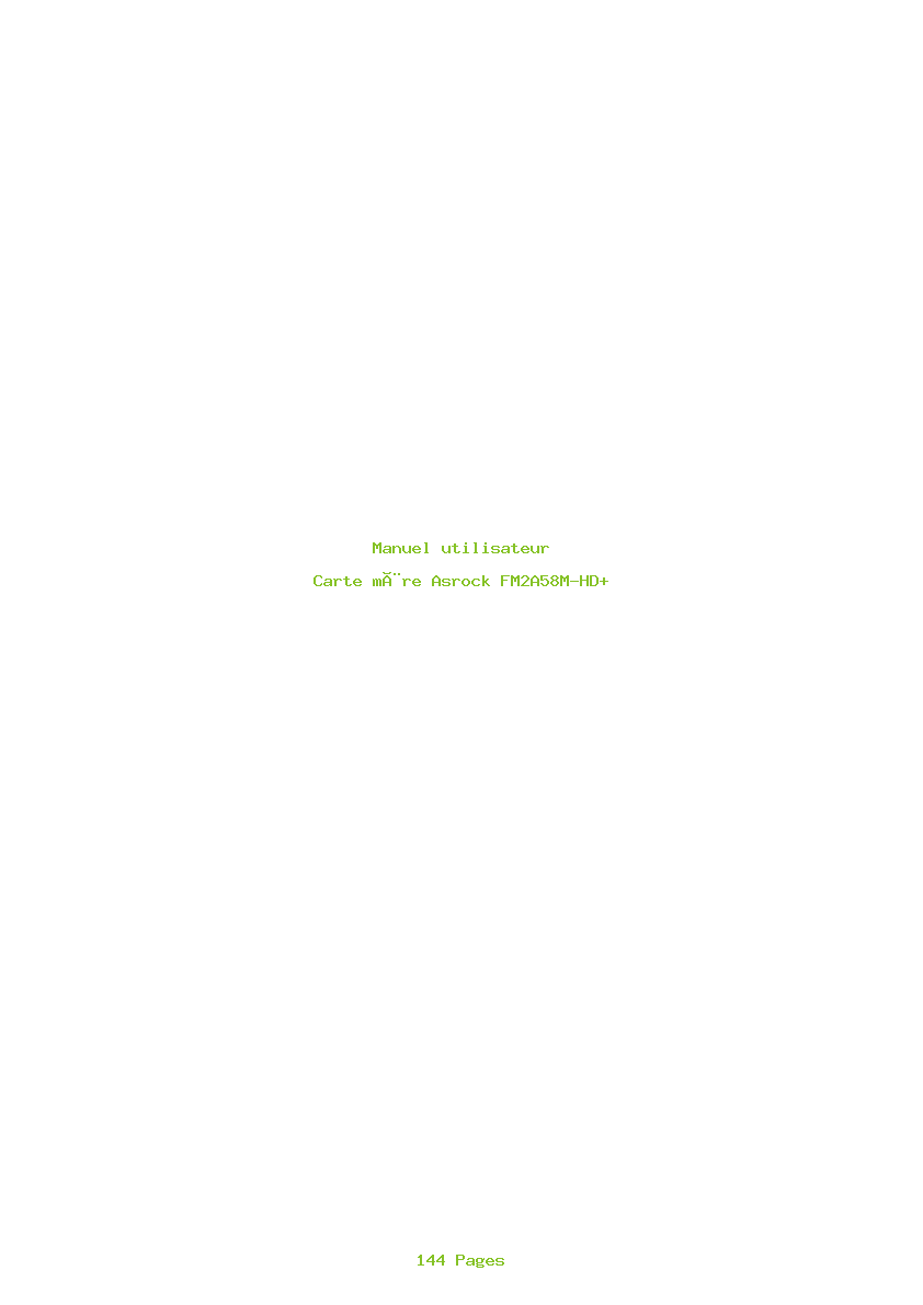 Page 1 de la notice Manuel utilisateur Asrock FM2A58M-HD+