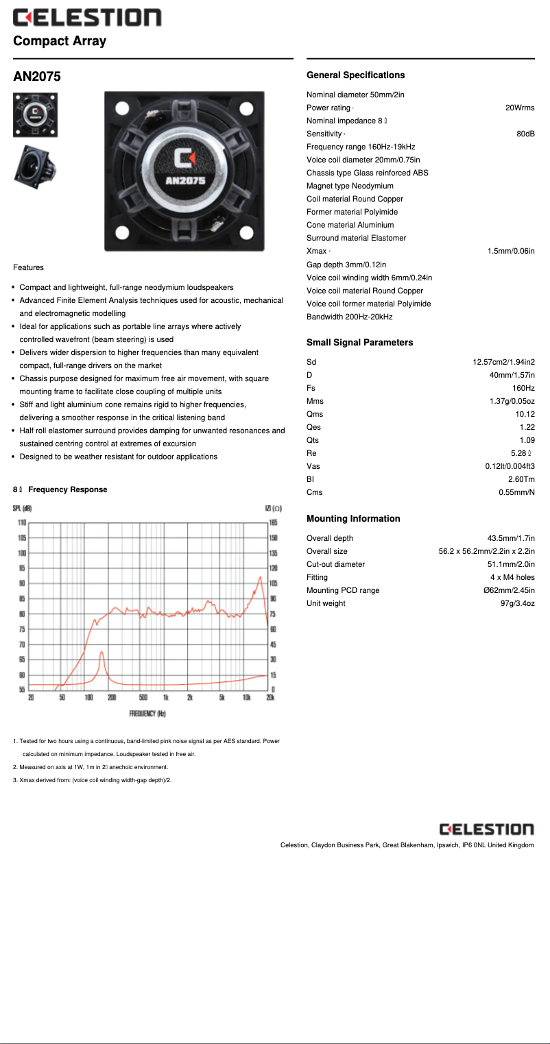 Page 1 de la notice Manuel utilisateur Monacor AN-2075