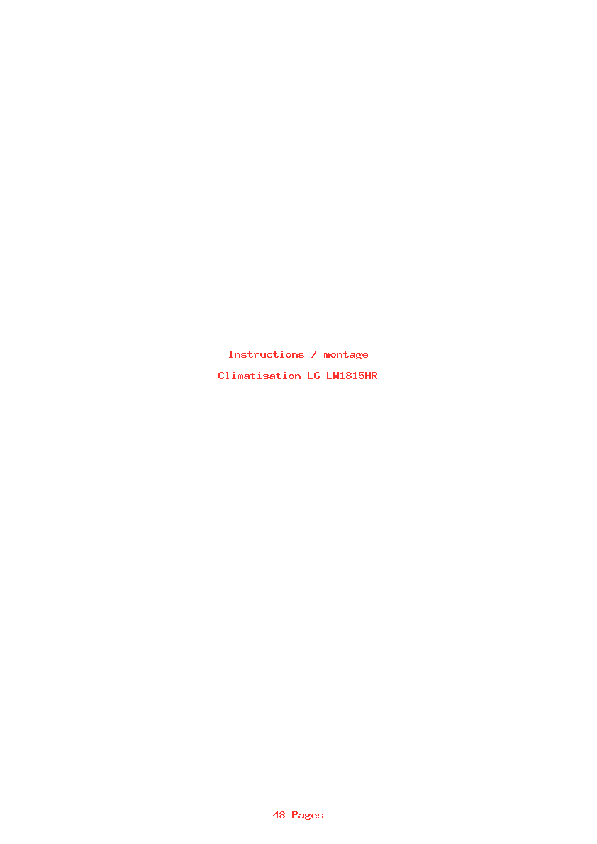 Page 1 de la notice Instructions / montage LG LW1815HR