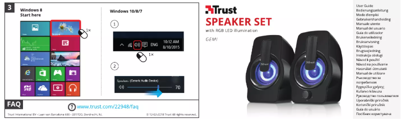 Page 1 de la notice Manuel utilisateur Trust Gemi RGB 2.0 22948