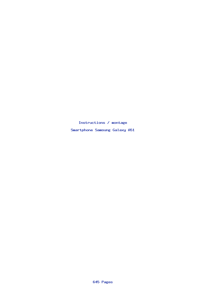Page 1 de la notice Instructions / montage Samsung Galaxy A51