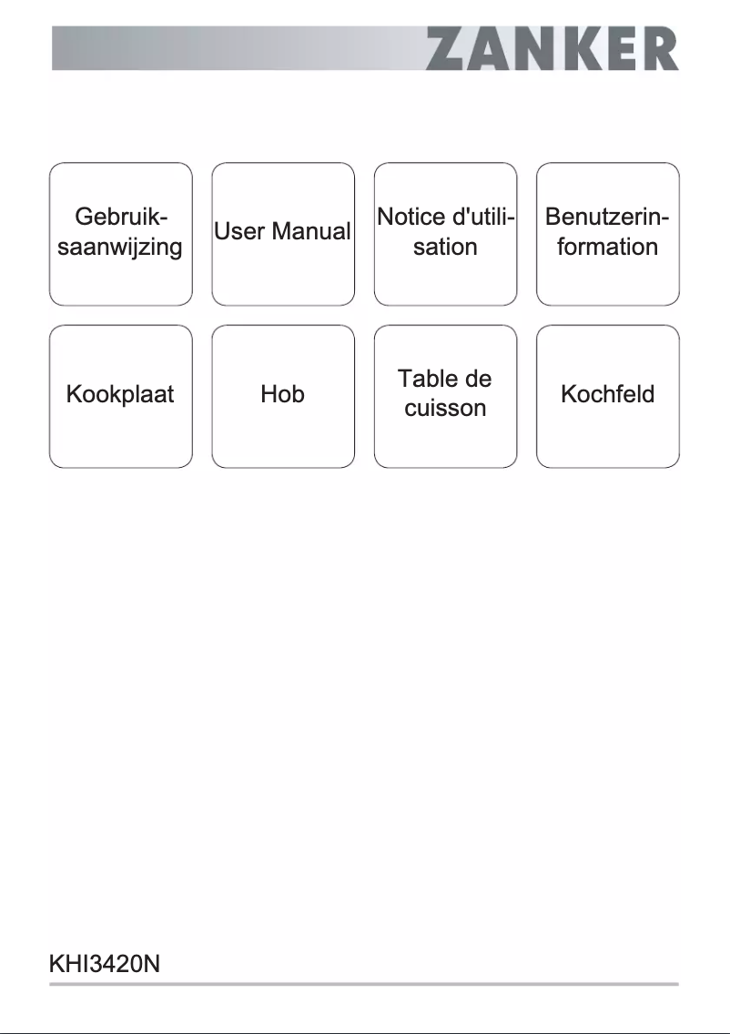 Page 1 de la notice Manuel utilisateur Zanker KHI3420N