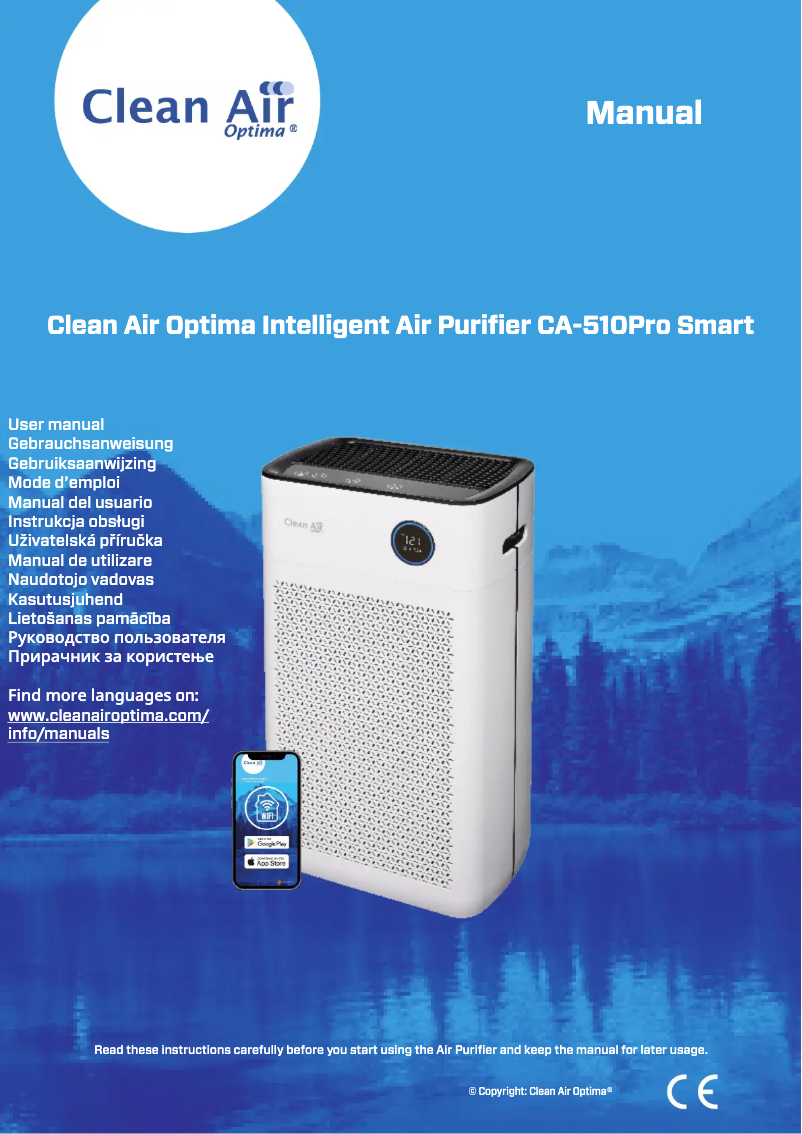 Page 1 de la notice Manuel utilisateur Clean Air Optima CA-510 Pro Smart