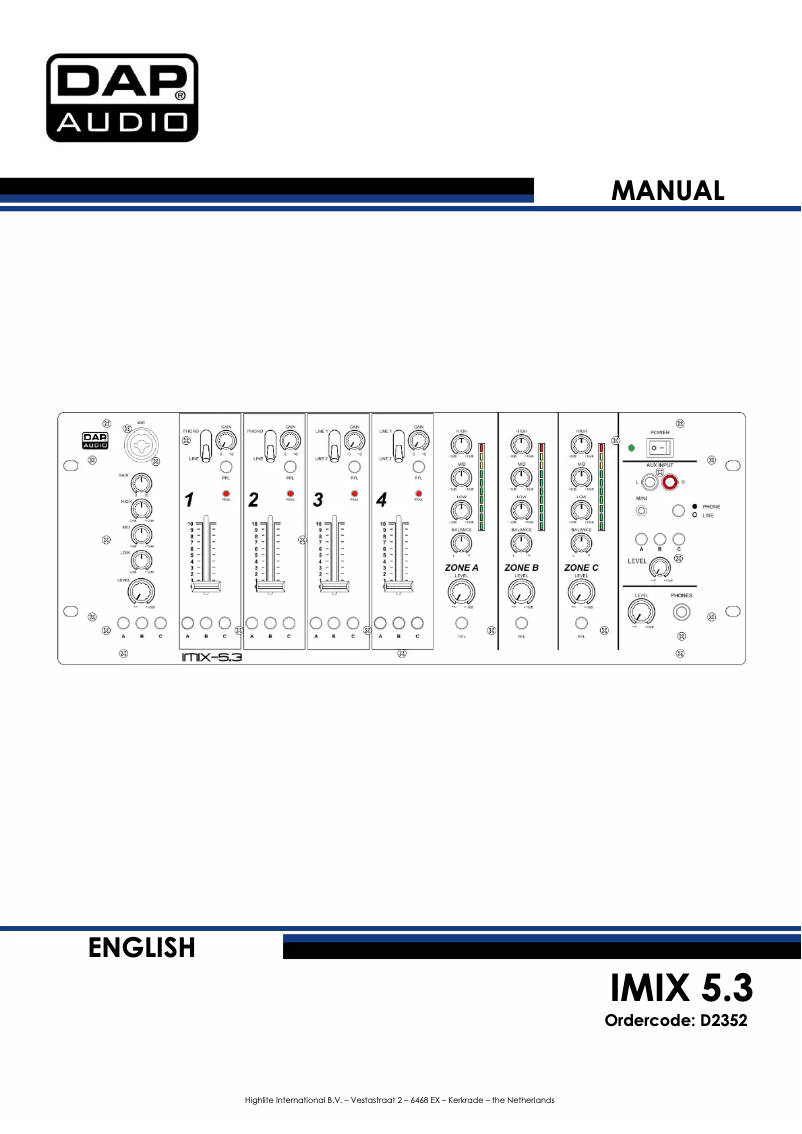 Page 1 de la notice Manuel utilisateur DAP-Audio IMIX 5.3