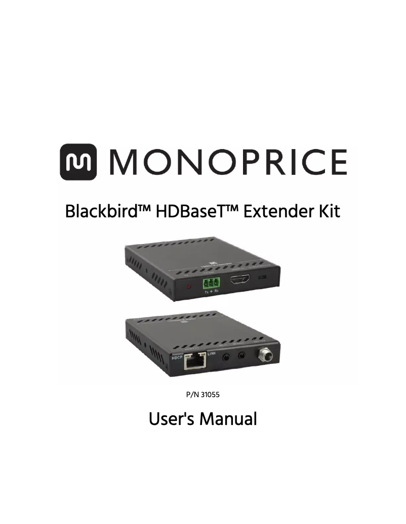 Page 1 of the manual User Manual Monoprice Blackbird 4K Pro HDBaseT Extender Kit