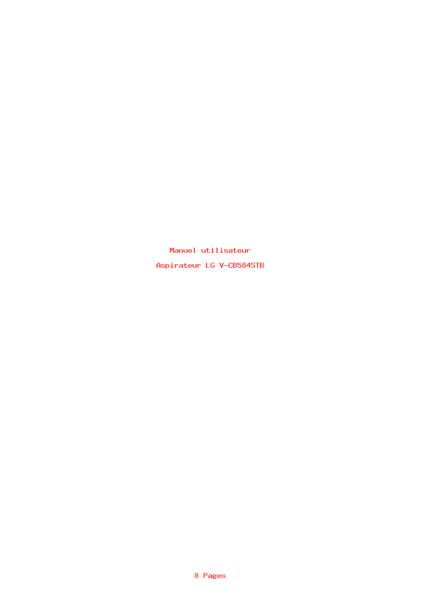 Image de la première page du manuel de l'appareil V-CB584STB