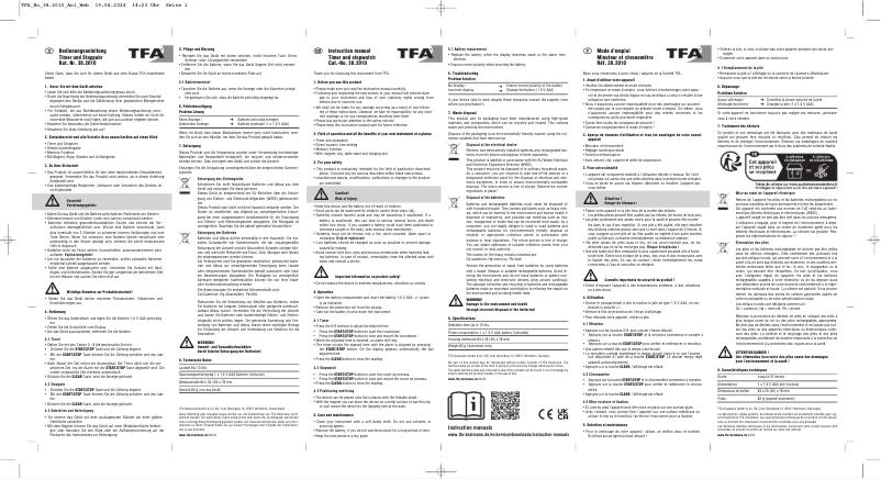 Page 1 de la notice Manuel utilisateur TFA 38.2010