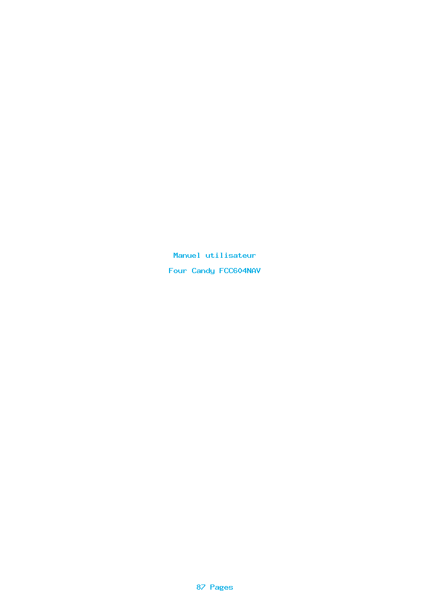 Page 1 de la notice Manuel utilisateur Candy FCC604NAV