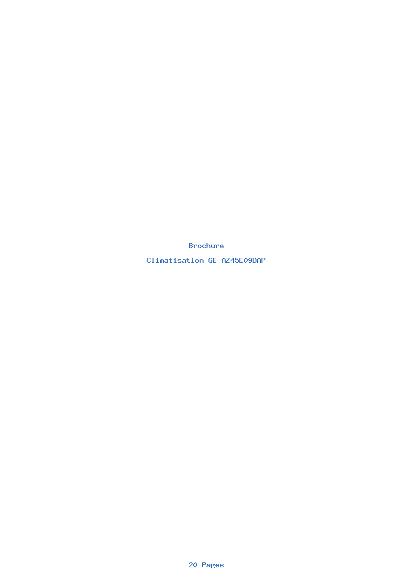 Page 1 de la notice Brochure GE AZ45E09DAP