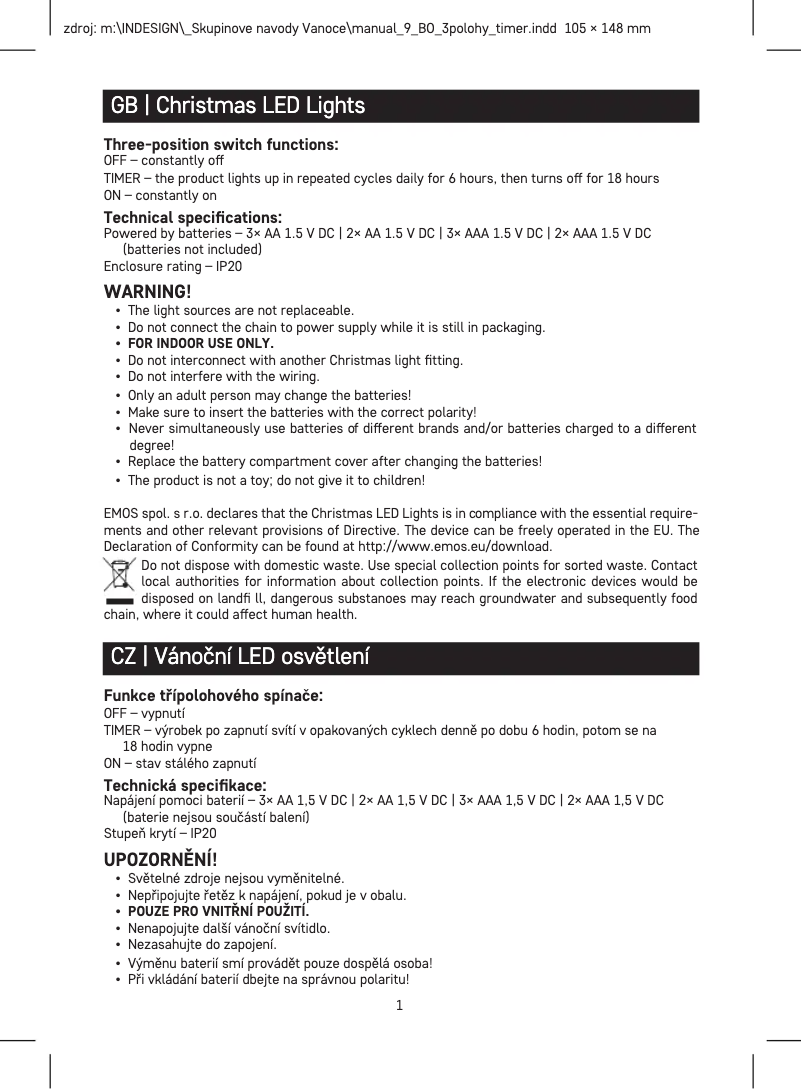 Página 1 del manual Manual de usuario Emos D3AC06