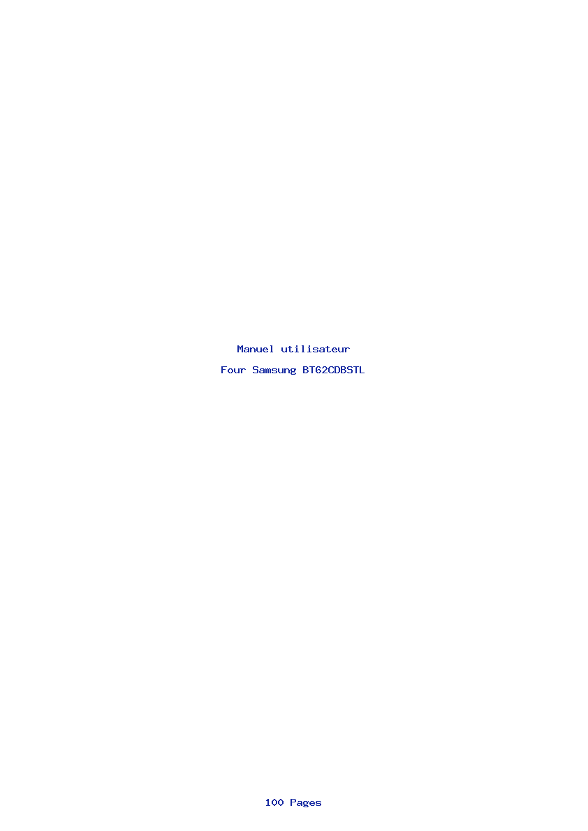 Page 1 de la notice Manuel utilisateur Samsung BT62CDBSTL