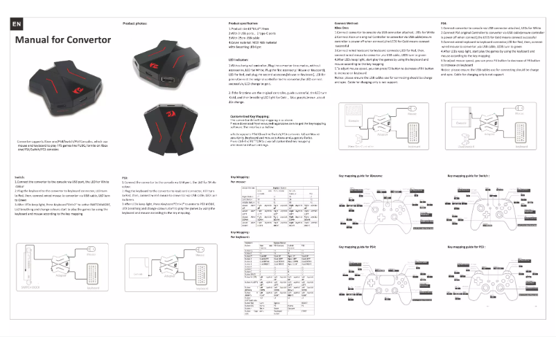 Page 1 de la notice Manuel utilisateur Redragon GA-200