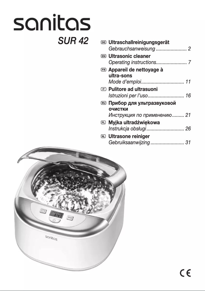Page 1 de la notice Manuel utilisateur Sanitas SUR 42