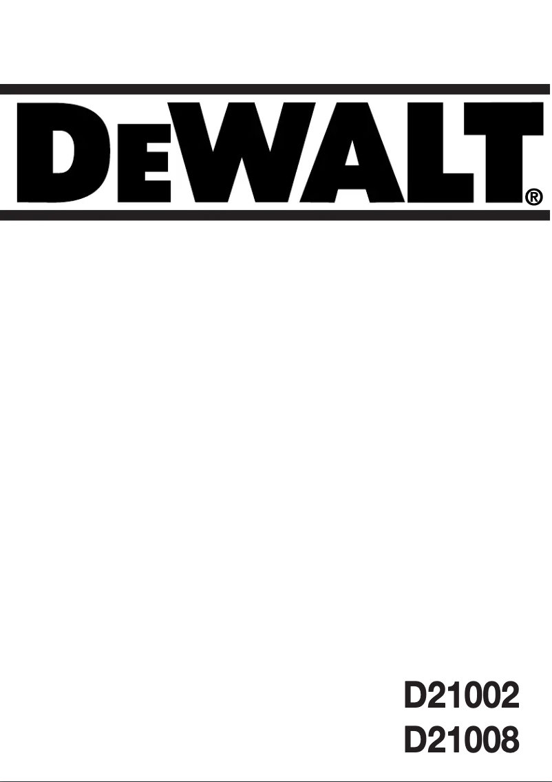 Page 1 de la notice Manuel utilisateur DeWalt D21008