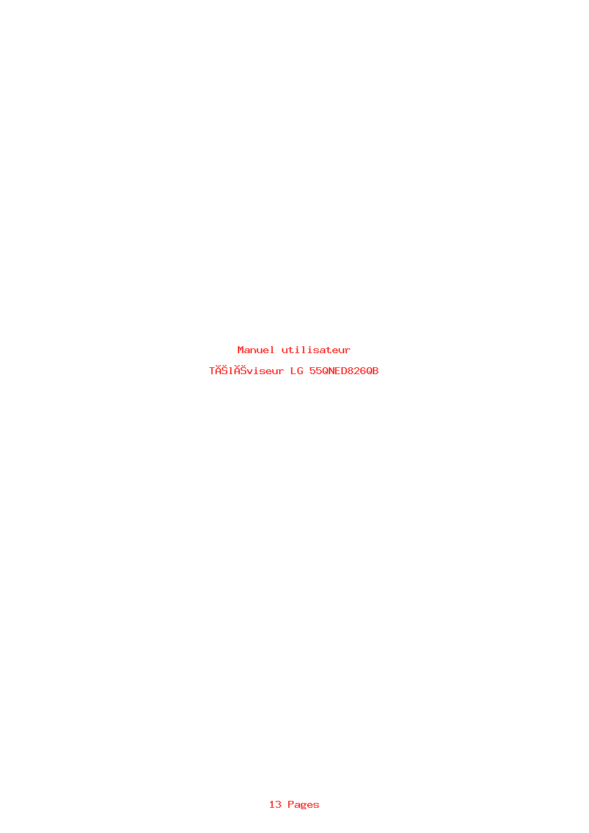 Page 1 de la notice Manuel utilisateur LG 55QNED826QB
