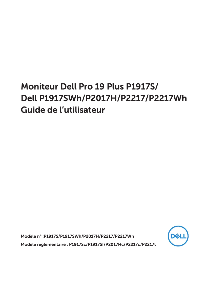 Page 1 de la notice Manuel utilisateur Dell P1917S