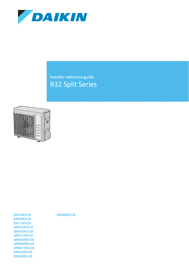 Página 1 del manual Guía de instalación Daikin ARXM60R5V1B