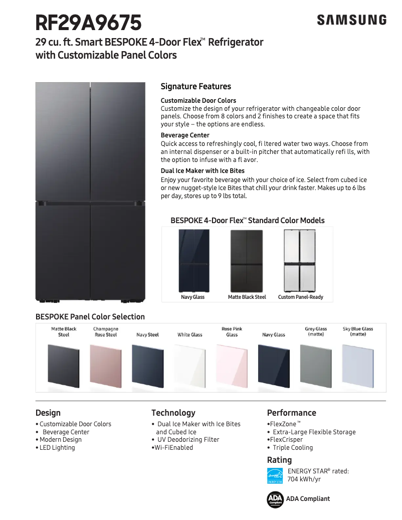 Página 1 del manual Ficha técnica Samsung RF29A967541