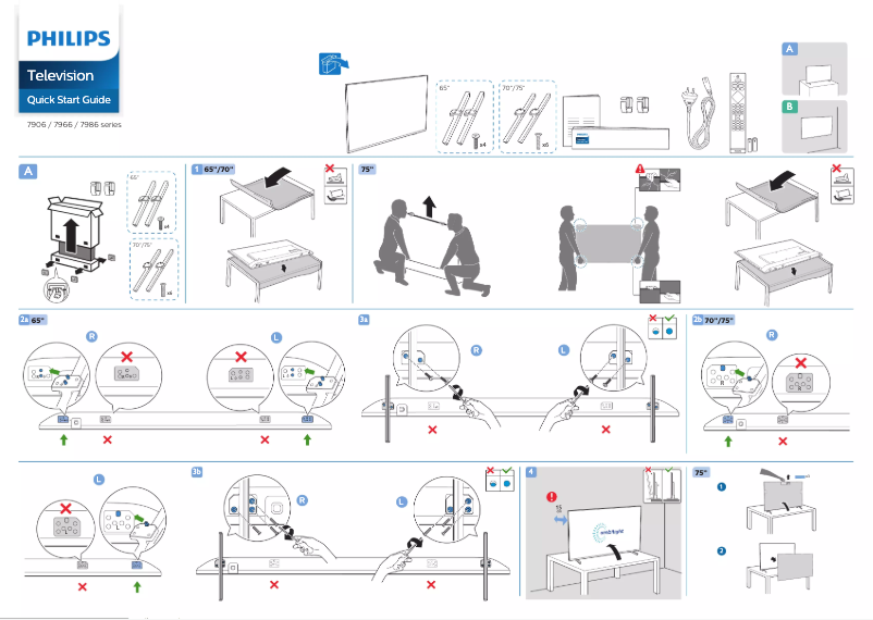 Page 1 of the manual Quick Start Guide Philips 75PUN7906