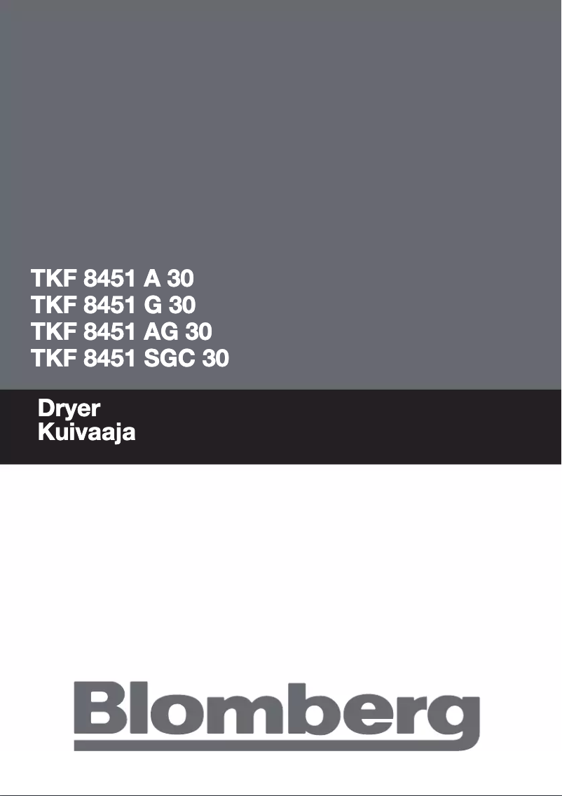 Page 1 de la notice Manuel utilisateur Blomberg TFK 8451 AG 30