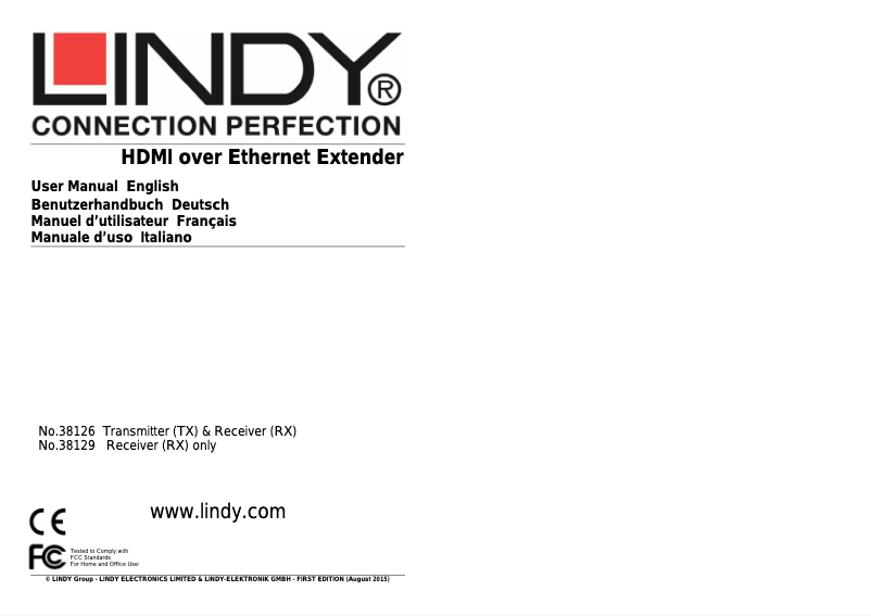 Page 1 de la notice Manuel utilisateur Lindy 38126