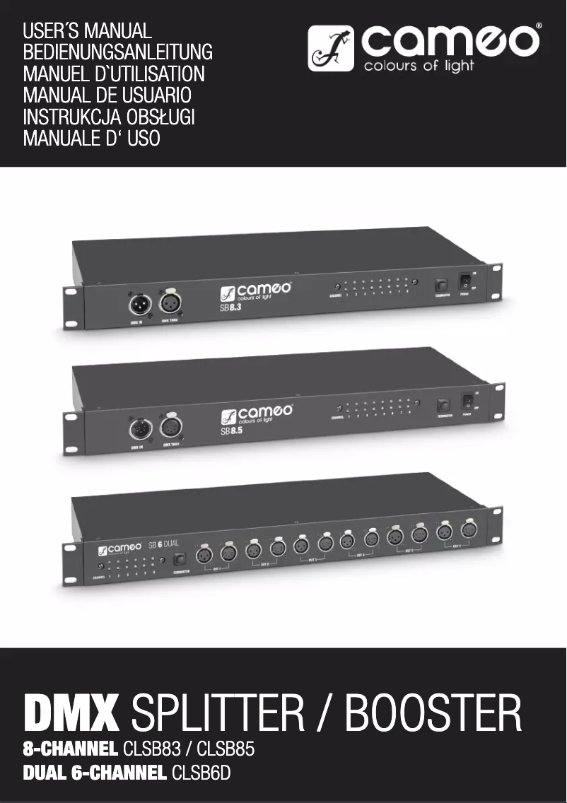 Page 1 de la notice Manuel utilisateur Cameo SB 6 Dual