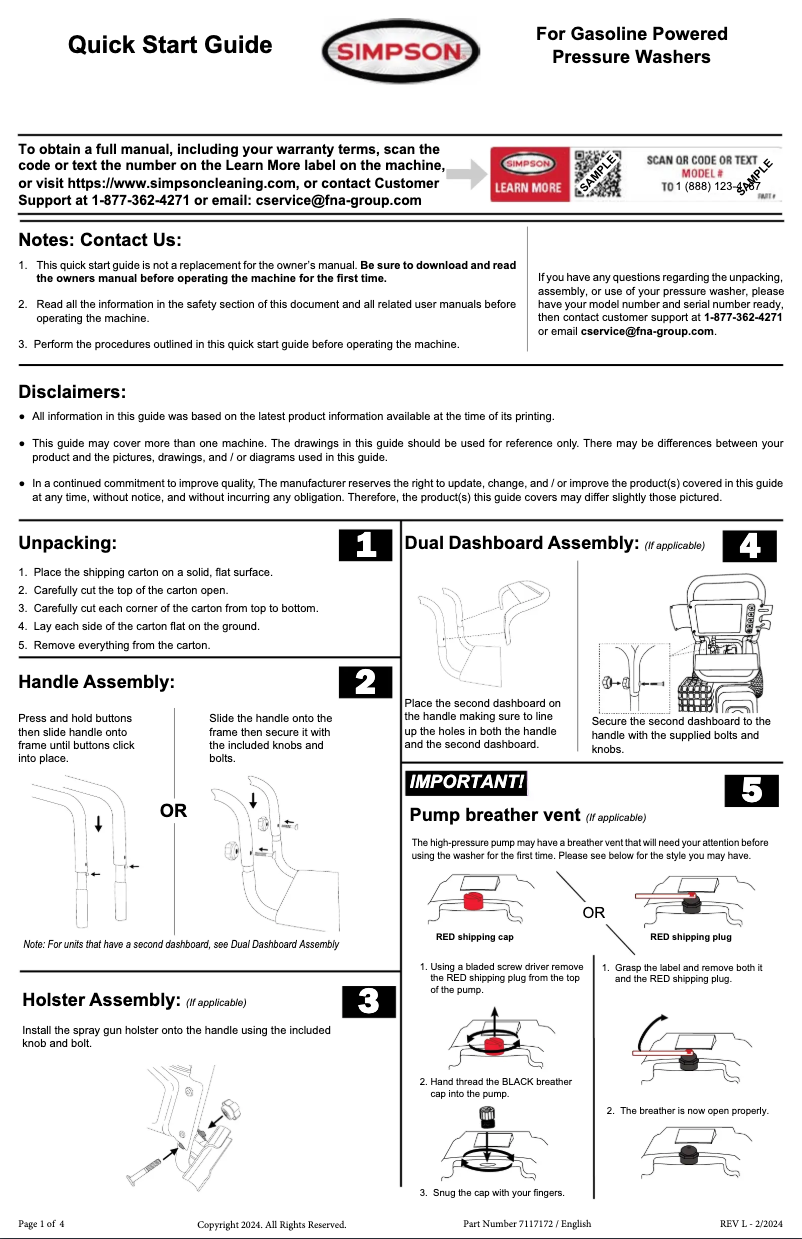 Page 1 de la notice Guide de démarrage rapide Simpson ALH3228-S