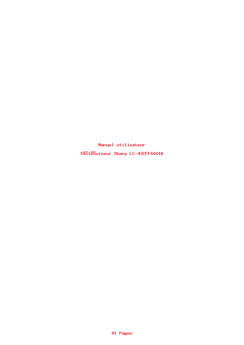 Page 1 de la notice Manuel utilisateur Sharp LC-43CFF6001K