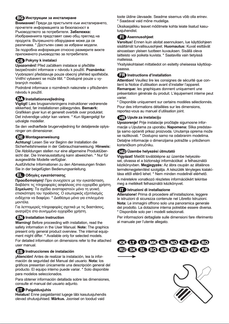 Página 1 del manual Guía de instalación Electrolux KUT5NF25W