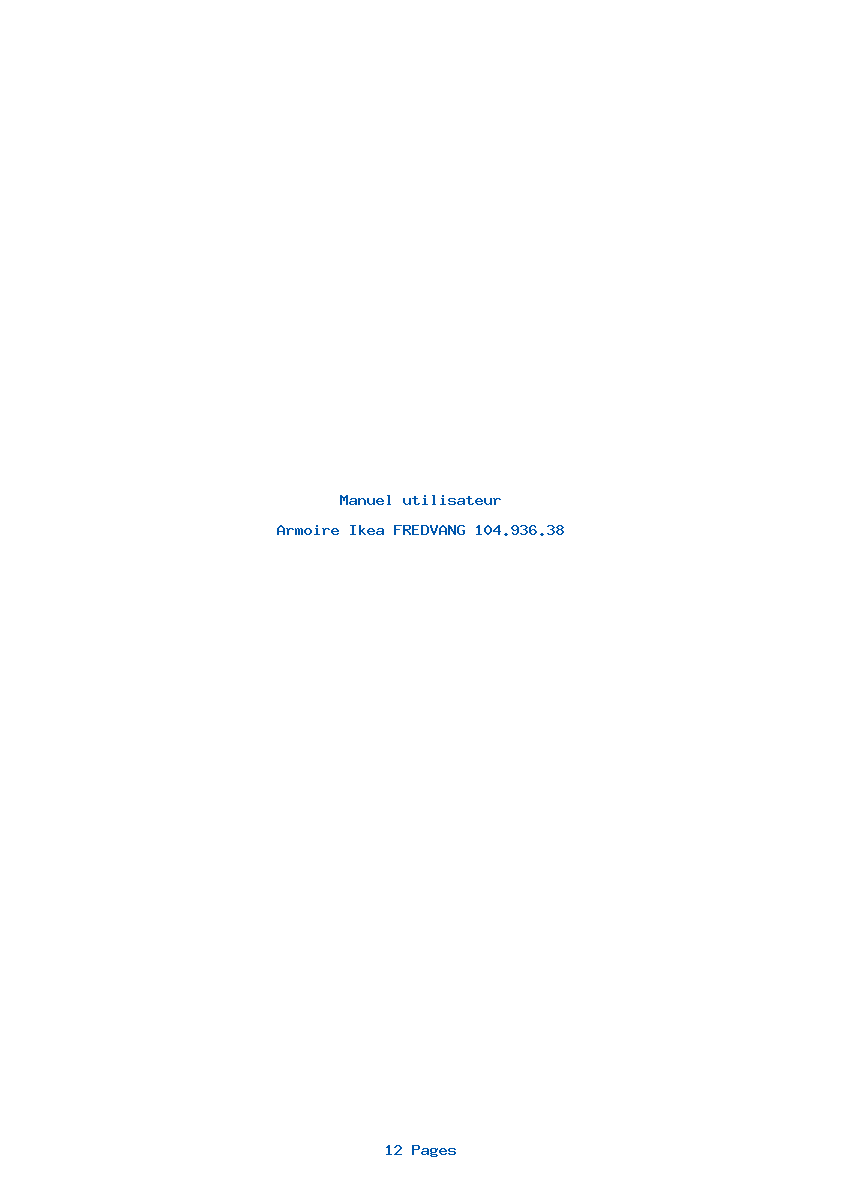 Page 1 de la notice Manuel utilisateur Ikea FREDVANG 104.936.38