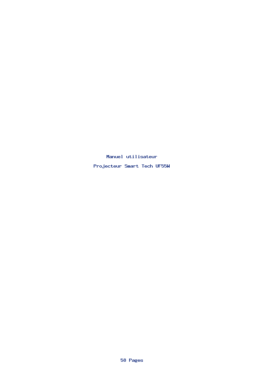 Page 1 de la notice Manuel utilisateur Smart Tech UF55W