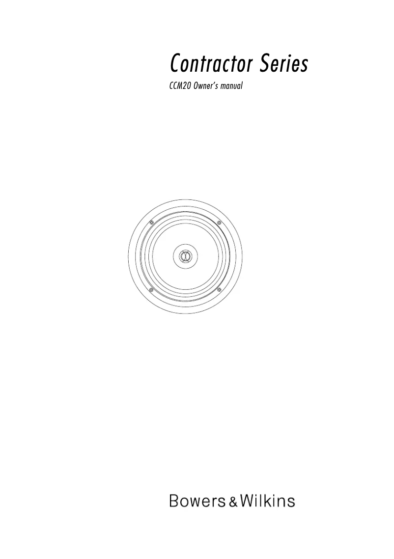 Page 1 de la notice Manuel utilisateur Bowers & Wilkins CCM20