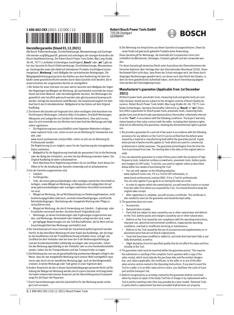 Page 1 de la notice Manuel utilisateur Bosch GST 183-LI Professional