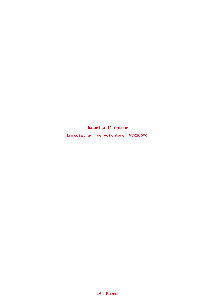 Page 1 de la notice Manuel utilisateur Abus TVVR36000