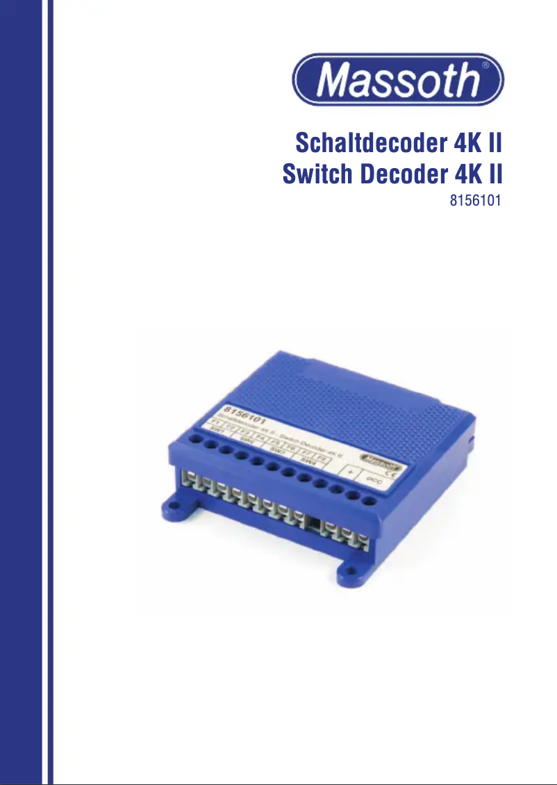 Page 1 de la notice Manuel utilisateur Massoth 8156101