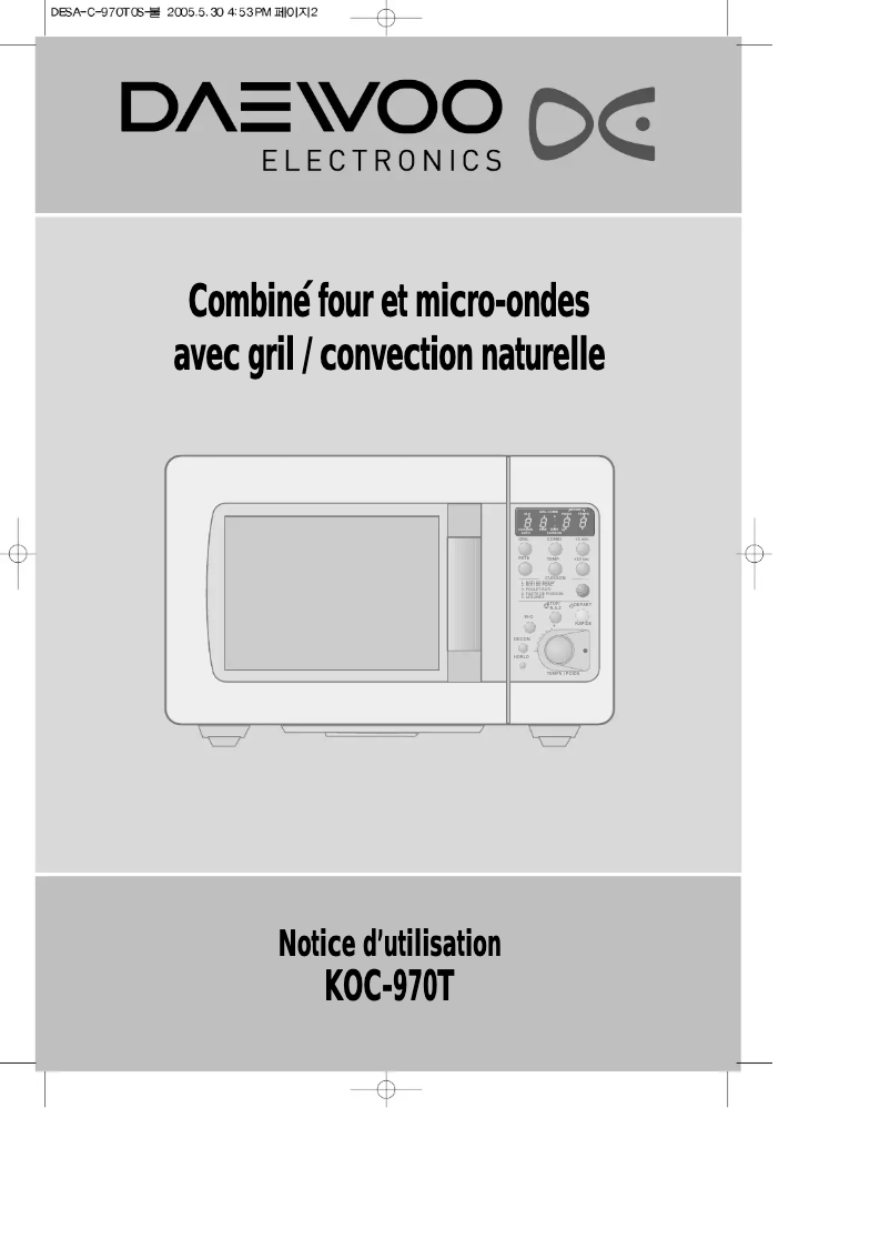 Page 1 de la notice Manuel utilisateur Daewoo KOC-970T