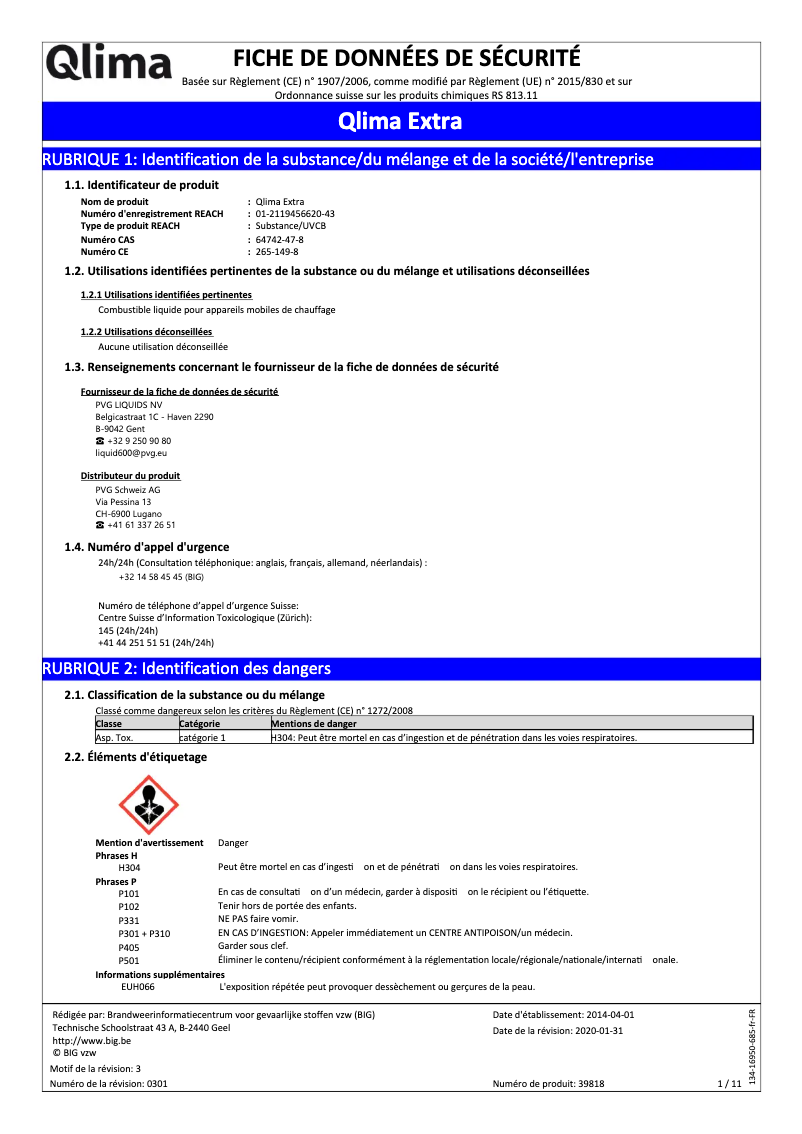 Page 1 de la notice Manuel utilisateur Qlima Extra