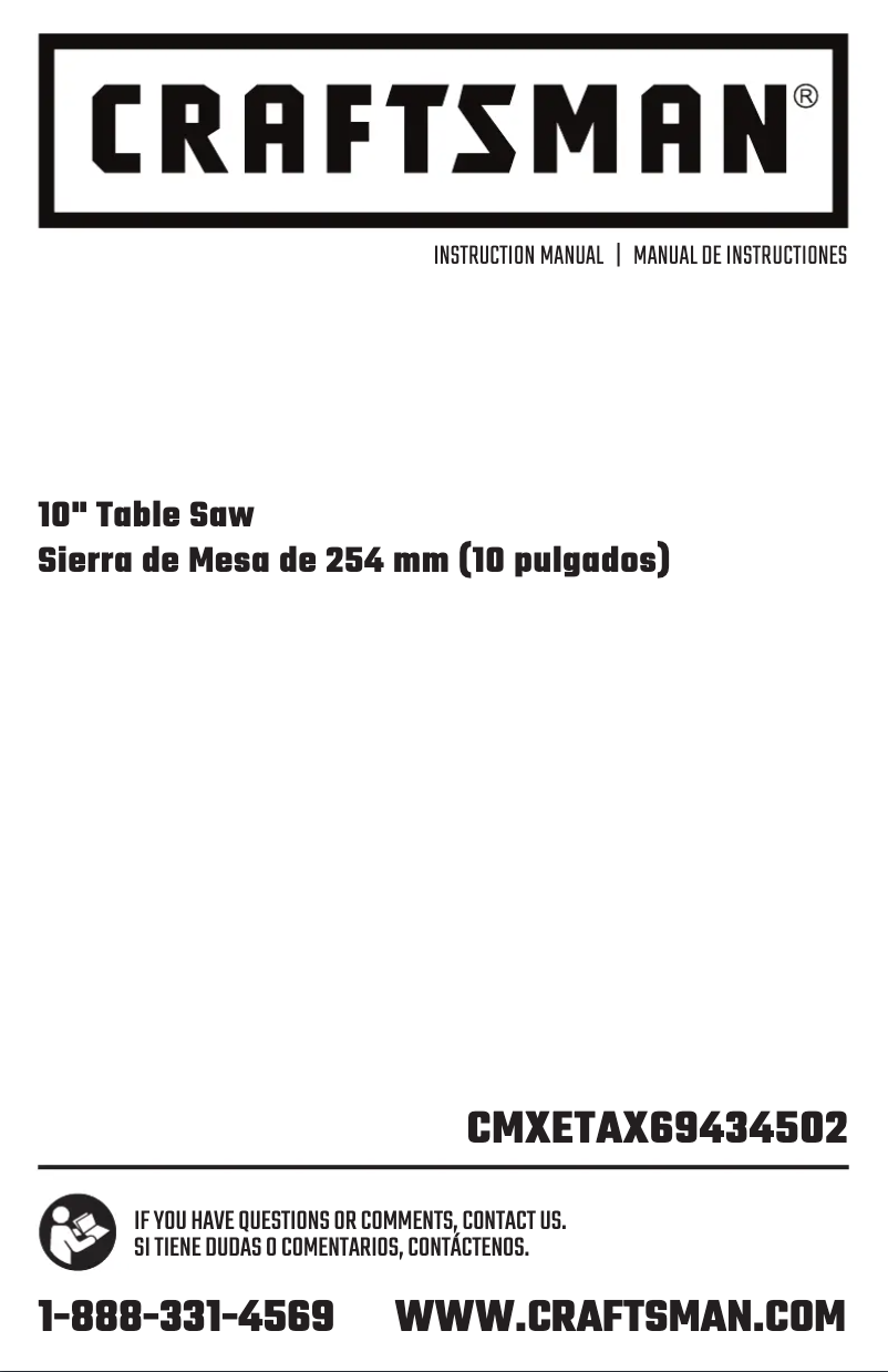 Page 1 de la notice Manuel utilisateur Craftsman CMXETAX69434502
