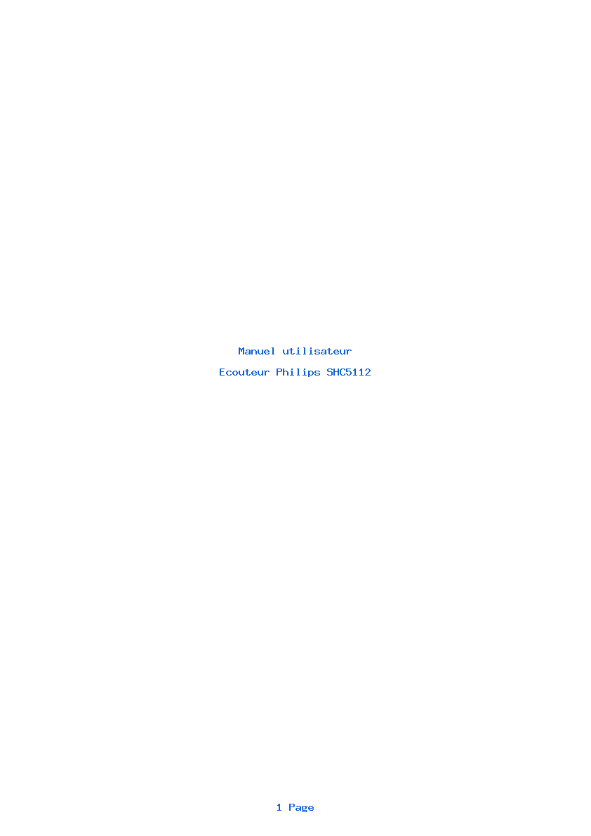 Page 1 de la notice Manuel utilisateur Philips SHC5112