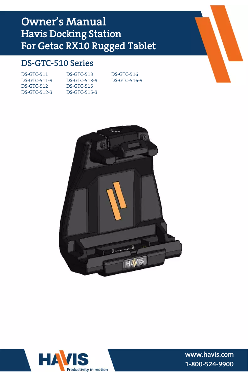 Page 1 de la notice Manuel utilisateur Havis DS-GTC-512