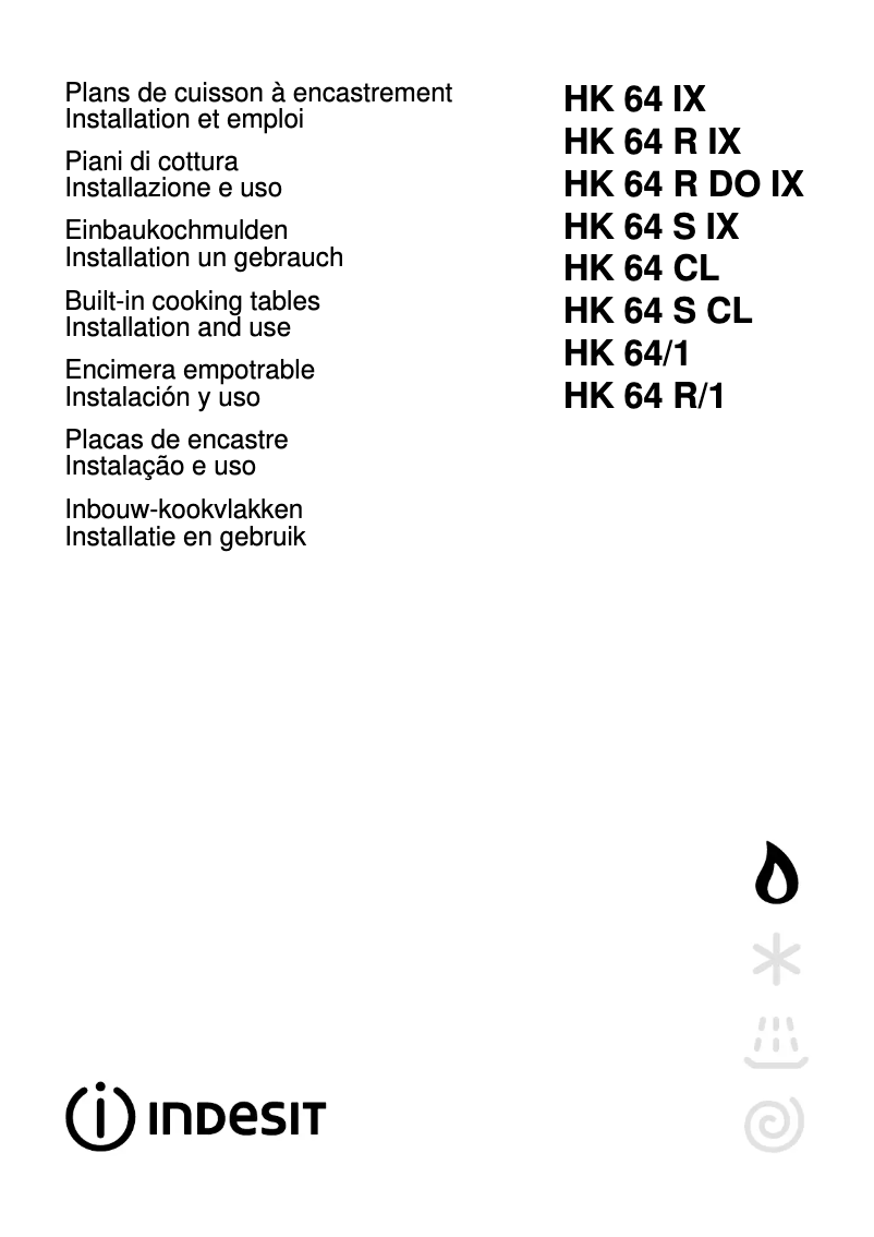 Página 1 del manual Manual de usuario Indesit HK 64 S (IX)/1 (T)