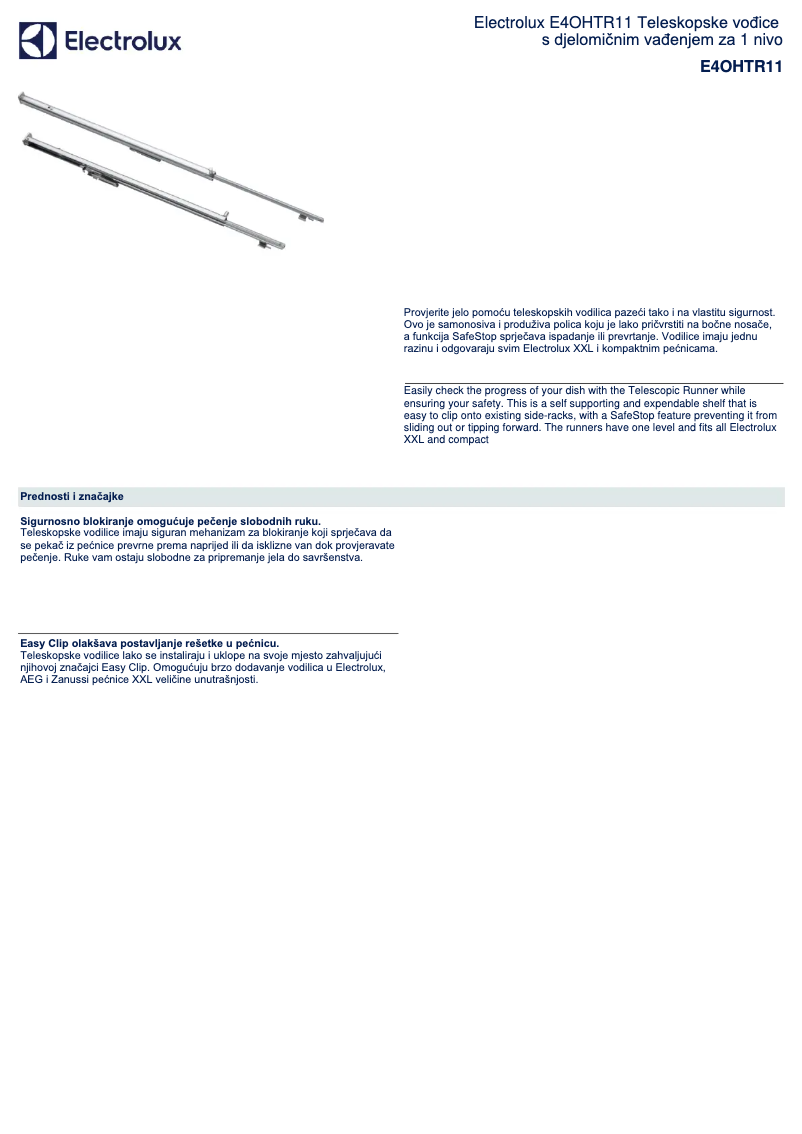 Page 1 de la notice Manuel utilisateur AEG E4OHTR11