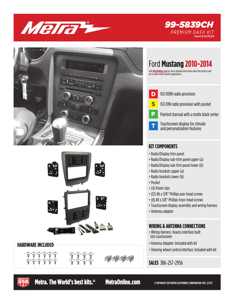Page 1 de la notice Fiche technique AXESS 99-5839CH