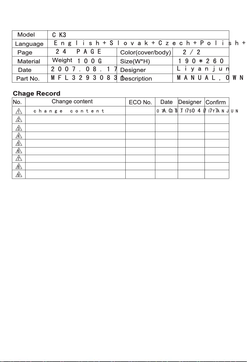 Page 1 de la notice Manuel utilisateur LG V-CD281HTQ