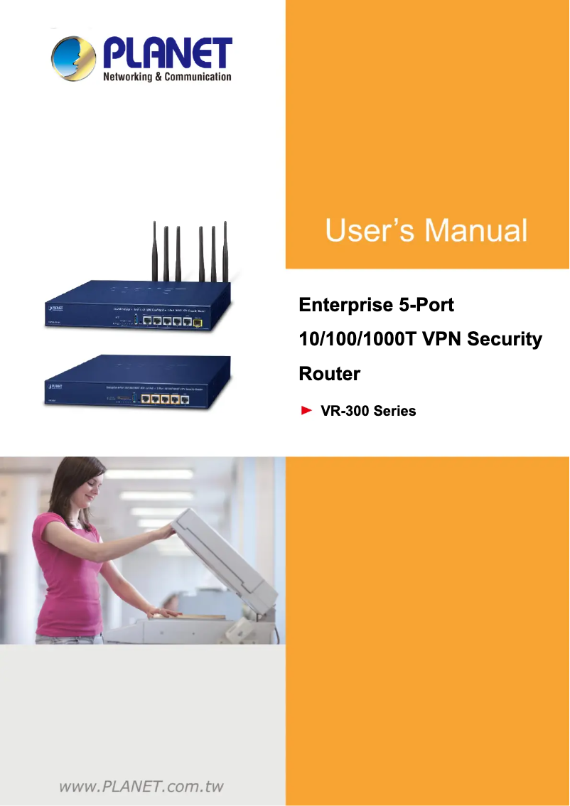 Página 1 del manual Manual de usuario Planet VR-300F