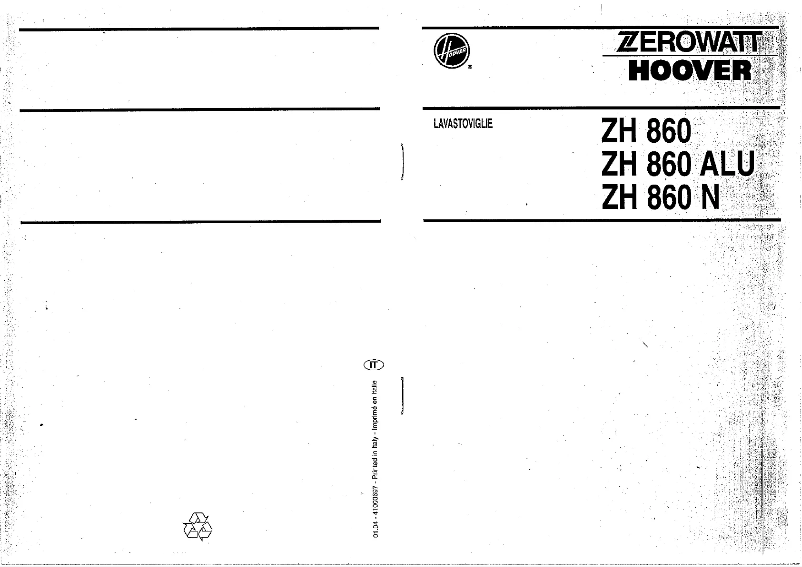 Page 1 de la notice Manuel utilisateur Zerowatt-Hoover ZH 860 ALU