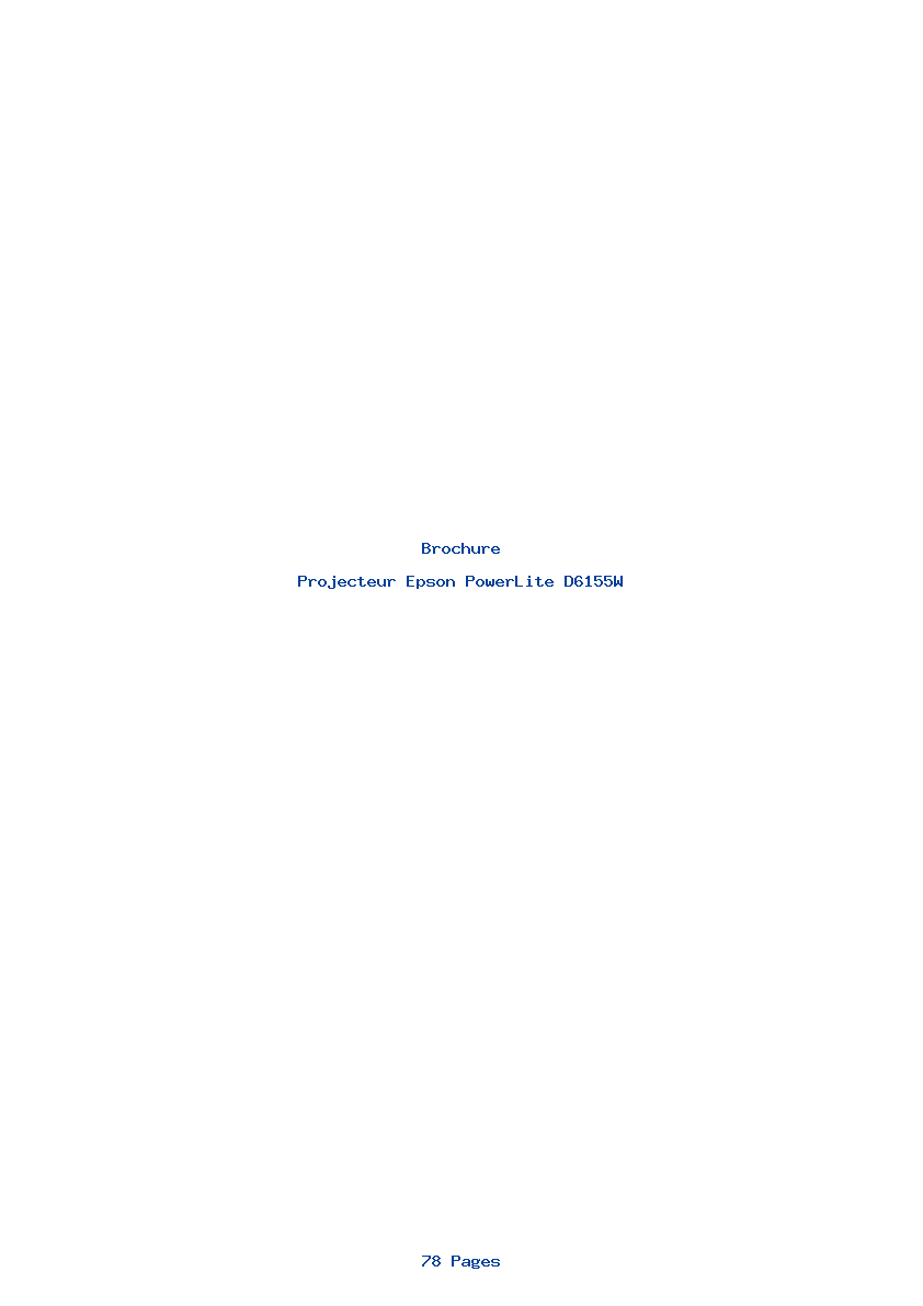 Page 1 de la notice Brochure Epson PowerLite D6155W