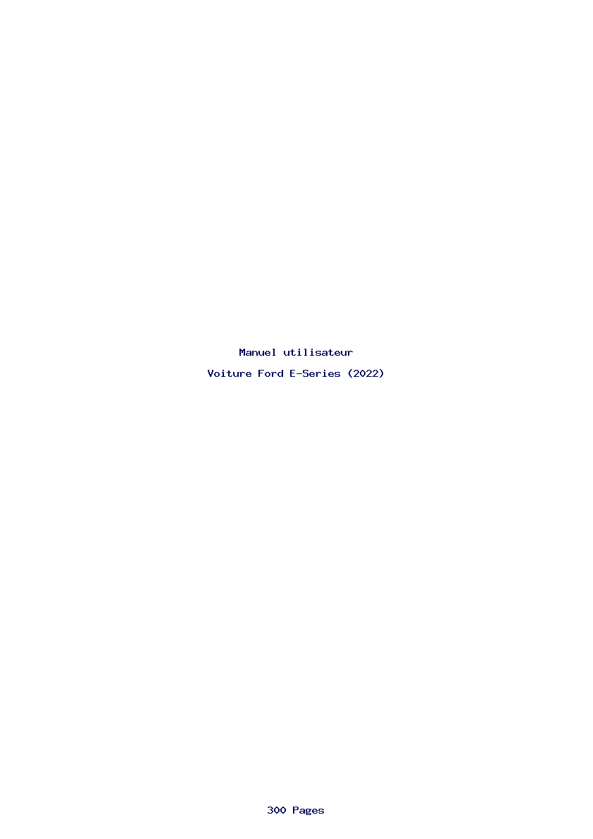 Page 1 de la notice Manuel utilisateur Ford E-Series (2022)
